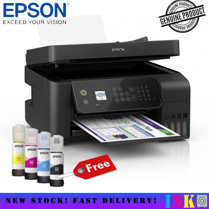 Epson EcoTank L5190 Wi-Fi All-in-One Ink Tank Printer with ADF Compact ...