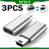 3ชิ้นมินิ USB ตัวผู้เพื่อพิมพ์ C ตัวแปลงอะแดปเตอร์สำหรับตัวเมียสมาร์ทโฟนแอนดรอยด์ตัวเชื่อมต่อแบบ C เป็นอะแดปเตอร์ USB ขนาดเล็กยูเอสบีแท็บเล็ต