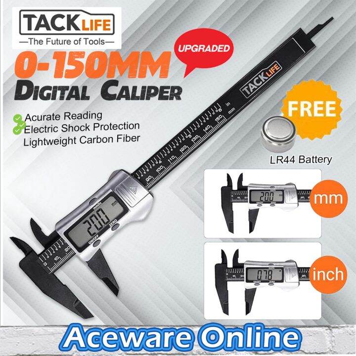 TACKLIFE 150mm Digital Caliper Measuring Tool Angkup Vernier Caliper