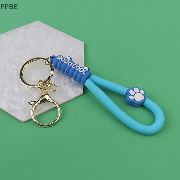 ppbe-พวงกุญแจรูปกรงเล็บแมวการ์ตูนยอดนิยมสำหรับผู้หญิงพวงกุญแจรถทำจากยางนิ่มน่ารักของขวัญแฟชั่นของเล่น