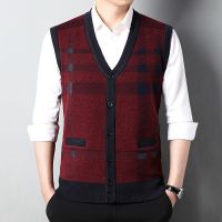 【YD】 BROWON Brand Mens Sweater Fashion Cardigan Sweaters for Men and Sleeveless V-Neck Clothing