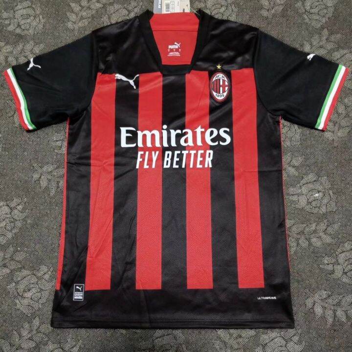 22-23AC Home New Jersey Serie a Champion AC Milan Black and Red Short ...