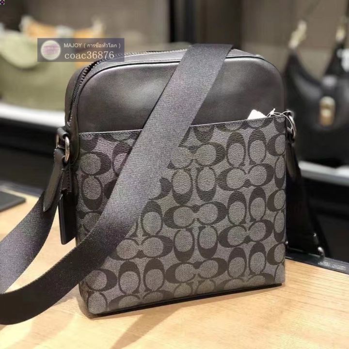 ลด-50-พร้อมส่ง-แท้-ปลอดภาษี-coach-กระเป๋าสะพายข้างผู้ชาย-กระเป๋าสะพายแฟชั่นคลาสสิก-กระเป๋านักบิน-ขายดี