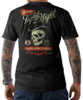 Tshirt Fight Night Skull Oldschool Tattoo Boxings Mma Fighter Style Printed Cotton Fit T