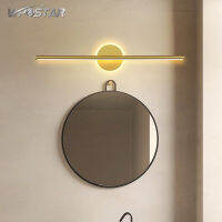 Wall Light กระจกติดตั้งหลอดไฟสำหรับห้องนอนห้องน้ำโมเดิร์นโคมไฟติดผนังแต่งหน้ากระจกด้านหน้าโคมไฟในร่มสีขาวทอง