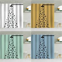 【CW】☃  Shower Curtain Simplicity Drop Fabric  Curtains Set With Hooks