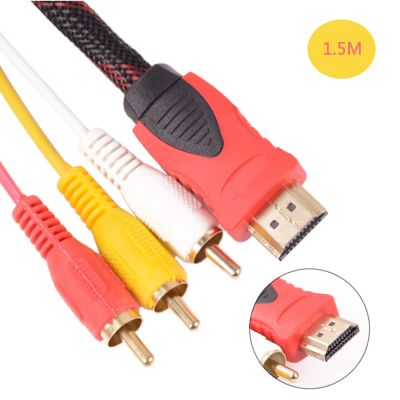 Konverter Konversi 1.5M HDMI-Kompatibel dengan Kabel RCA Jantan Ke 3 RCA AV Jantan AV Komposit Jantan M/M Kabel Adaptor Konektor
