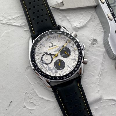 [หน้าปัดสีเงิน] 2022 Tide Men S Watch Business Casual Men S Wrist Watch Gentleman Quartz Watch High Quality Leather Strap Watch