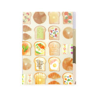 MIDORI 3 Pockets Clear Folder  Toast / แฟ้ม 3 ช่อง ขนาด A5 ลายขนมปังปิ้ง แบรนด์ MIDORI จากประเทศญี่ปุ่น (D35360006)