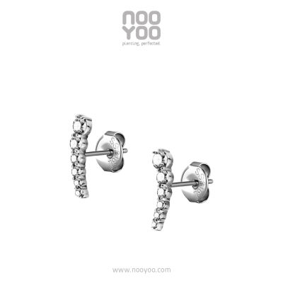 NooYoo ต่างหูสำหรับผิวแพ้ง่าย Cubic Zirconia "Climber" - 3 แบบ