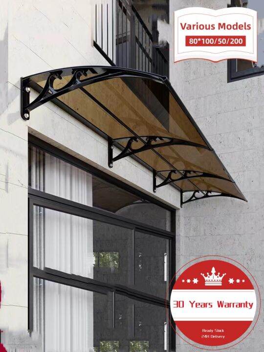 Sunshield Awning Polycarbonate Dark Brown Awning Balcony Roof Canopy