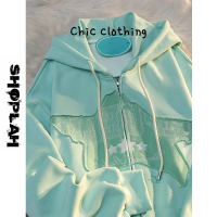 Chic Clothing เสื้อฮู้ด เสื้อแขนยาวอบอุ่น หลวมและสบาย ทันสมัย สบายๆ ทันสมัย ล้ำสมัย WWY2391EL4 38Z230920