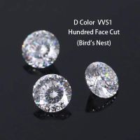 Rare Round 100 Faceted Cut Moissanite Loose Stones 0.5-5Carat D Color Russian Birds Nest Cut Moissanite Diamonds Stone With GRA