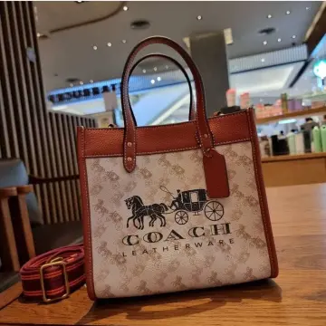 Buy Coach Field Tote Bag 40 with Horse & Carriage Print, Brown Color Men