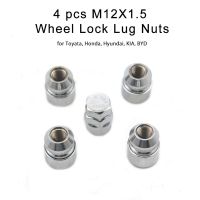 4+1 Set For Toyota Honda Acura US M12x1.5 Car Anti Theft Steel Wheel Lock Lug Nuts Tyre Chrome Locking Nuts Nails  Screws Fasteners