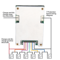 7 Series 24V 29.4V Equalization Protection Board 15A Current 20A Current Limit with Balanced BMS Protection Board