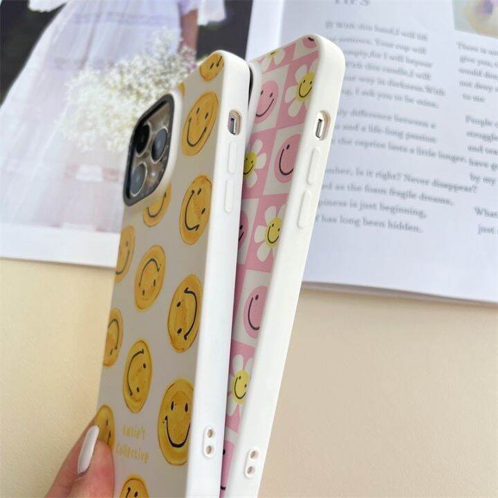 casetifg-เคสโทรศัพท์มือถือซิลิโคน-tpu-กันกระแทก-ป้องกันเลนส์-ลายตารางหน้ายิ้ม-หรูหรา-สําหรับ-iphone-11-13-12-14-pro-max-7-8-14-plus-xr-x-xs-max