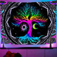 【cw】Tree Of Life Home Art Tapestry Bohemian Decorative Tapestry Hippie Psychedelic Yoga Mat Large Size Sheet Sofa Blanket 150*130cm ！