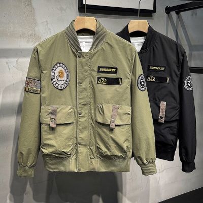 เสื้อแจ็คเก็ตผู้ชาย แฟชั่นสไตล์เกาหลีผู้ชาย ชุดเบสบอลเสื้อเเจ็คเก็ต MA008-415