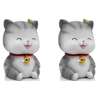 2X Cute Decorative Saving Bank,Home Decoration Coin Bank Money Piggy Bank Help Form Right Money Habits,Eyes Closed