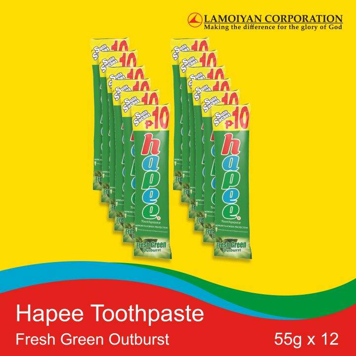 Hapee Toothpaste Fresh Green Outburst 55g x 12 Lazada PH