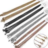 10pcs 50cm Stainless Steel Link Chain With Lobster Clasp Gold Color Black Silver Color DIY Necklace Jewelry Making Bulk Sale