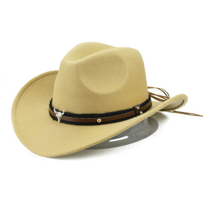 BUTTERMERE Western Cowboy Hat Women Men Cow Gentleman Jazz Sombreros Hombre Cap Vintage Autumn Winter Elegant Lady Cowgirl Hats