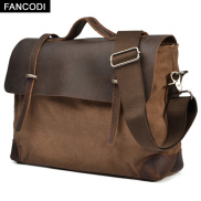 FANCODI Fashion Leather Briefcase Men Genuine Leather Shoulder Bag for men