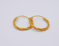 Earrings Hoops 22K 23K 24K Thai Baht Yellow Gold Plated Earring Jewelry