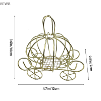 VEW8 Creative pumpkin Carriage Decor กล่องขนมสีทองกล่องฟักทองของขวัญ