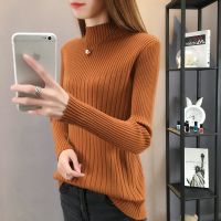 ✽❃✖ Fashion Half High Collar Solid Color Loose Korean Sweater Women 39;s Clothing 2022 Autumn New Oversized Casual Pullovers Warm Tops