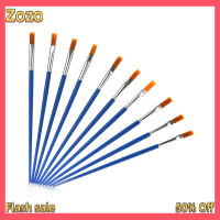 Zozo ✨Ready Stock✨ 10ชิ้น/เซ็ตชุดแปรงสีใหม่ NYLON Blue Brush KID ภาพวาดสีน้ำ