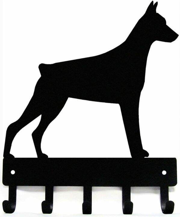 doberman-dog-key-hooks-amp-keychain-holder-small-6-inch-wide