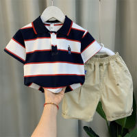 Boys Polo Shirt Suit 23 New Western Style Childrens Summer Fashion Clothes Baby Ruan Shuai Fried Street Short Sleeve