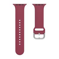 SmartPhonemall Silicone Solid Color Watch Band For Apple Watch Series 7 45mm(Wine Red)