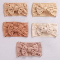 【YF】 1PC/lot Cable knit headwrapsSoft Wide Nylon Turban Headband Cute Newborn Knot Bow HeadbandBabe Girls Hair Accessories