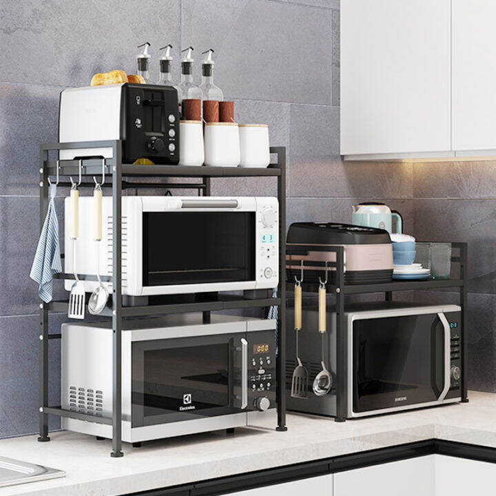 Kitchen Organizer Microwave Oven Rack Expandable and Height Adjustable Kitchen Storage Shelf