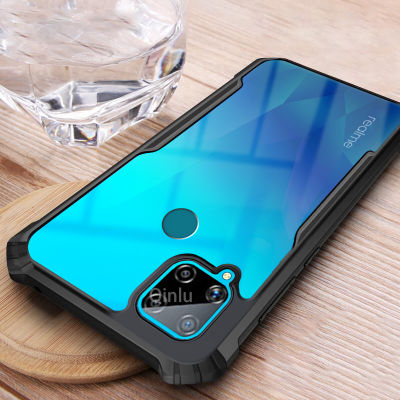 Realme C15เคสโทรศัพท์อะคริลิคใสเต็มรูปแบบเสริมฝาครอบป้องกันมุมเคสใส