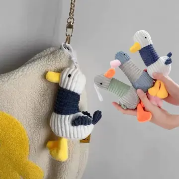 Bluethy Duck Keychain Lovely Yellow/White Banana Duck Plushies with Buckle  Ornament PP Cotton Soft Stuffed Cartoon Animal Key Ring Bag Accessories  Kids Girl Gift 