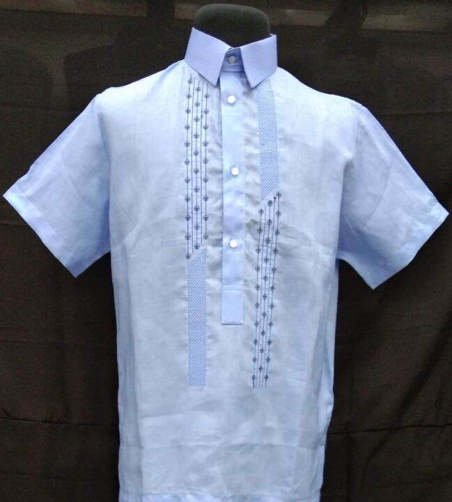 Gusot Mayaman Polo Barong Sky Blue | Lazada PH