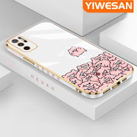 YIWESAN เคสสำหรับ Xiaomi MI POCO M3 Pro 4G POCO M3 Pro 5G Redmi Note 11 SE ใหม่เคสหมูลายการ์ตูนสีชมพูกรอบสี่เหลี่ยมพื้นผิวชุบผิวเคสซิลิกาเจลนิ่มกันกระแทกเคสมือถือเลนส์กล้องถ่ายรูปฝาครอบป้องกัน