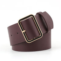 Female Alloy Pin Buckle Belt All-Match Square Buckle Belts For Women Casual Leather 4.8cm Wide Girdle For Jeans Dress Waistband