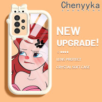 Chenyyka A13ปลอกสำหรับ Samsung 5G เคส A04s ลายการ์ตูนนางเงือกสีสันสดใสน่ารักเลนส์กล้องถ่ายรูปแบบนิ่มมอนสเตอร์น้อยซิลิโคนเคสใสกันกระแทกแบบใสง่ายป้องกัน