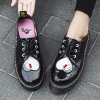 Original Dr. Martens x Hello Joint name heart-shaped stitching thick-soled 3-hole single shoes new small leather shoes Martin boots