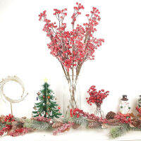 (Sunshine everyday)1/3Pcs จำลองคริสต์มาสตกแต่งโฟม Red Berry String Room Party Holiday Decoration