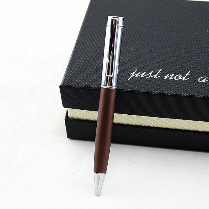 luxury-high-quality-black-ink-pen-school-stationery-metal-and-wood-office-medium-0-7mm-nib-ballpoint-pen-new-pens
