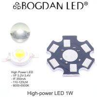 High Power LED 1W White 6000-6500K 3.2-3.4V ชิป LED Hi-Powerr 1W สีขาว พร้อมแผ่น PCB ระบายความร้อน สำหรับงานซ่อมหรืองาน DIYLED High Power 1W + PCB 1แพ็ค / 50LED