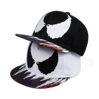 【LZ】✠✵  Boné bordado com borda lisa Superhero Viseira Eddie Brock Hip Hop Cosplay Vestuário Acessórios