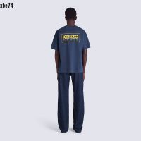 เสื้อยืดผู้ชายลายผ้าฝ้ายลำลอง LOGO Huruf ดอกไม้ใหม่ฤดูใบไม้ร่วงและฤดูหนาว Kenzo