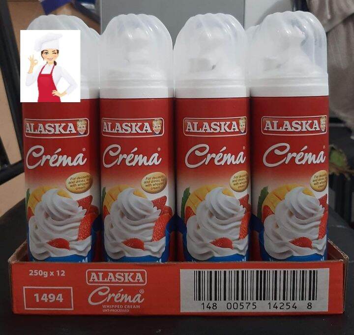(1 case) 100 Whipped Cream Spray 250g (Alaska) (250g x 12pcs) National